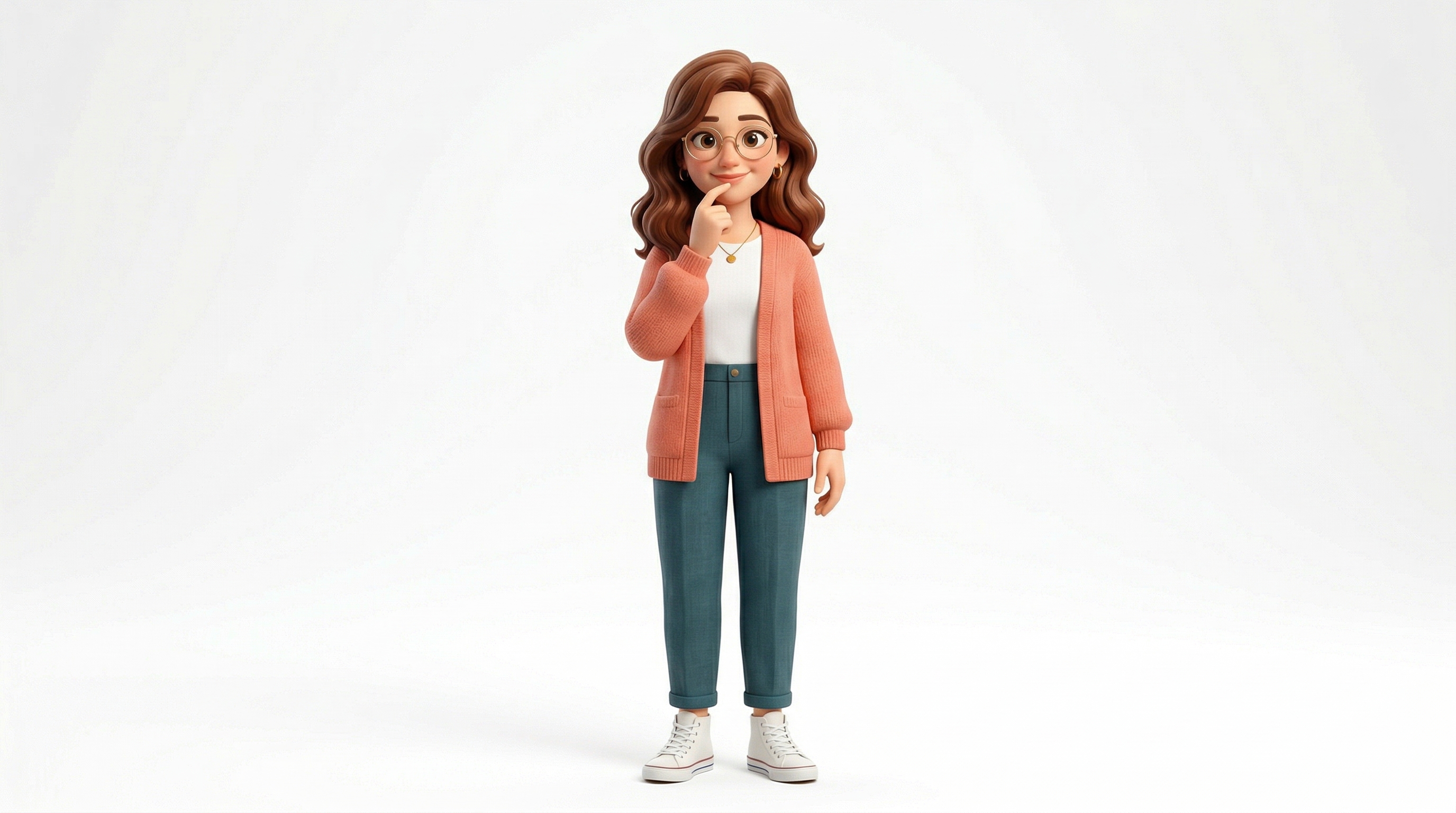 Character thinking thoughtfully